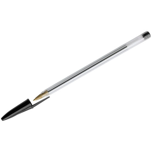 Ручка шариковая OfficeSpace, 0,7 мм, черная (корпус прозрачный)