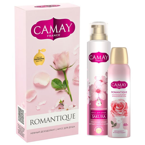 Набор подарочный CAMAY French Romantique (мусс для душа 250мл + дезодорант 150 мл)