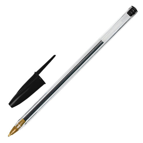 Ручка шариковая STAFF Basic BP-01, черная, 1 мм