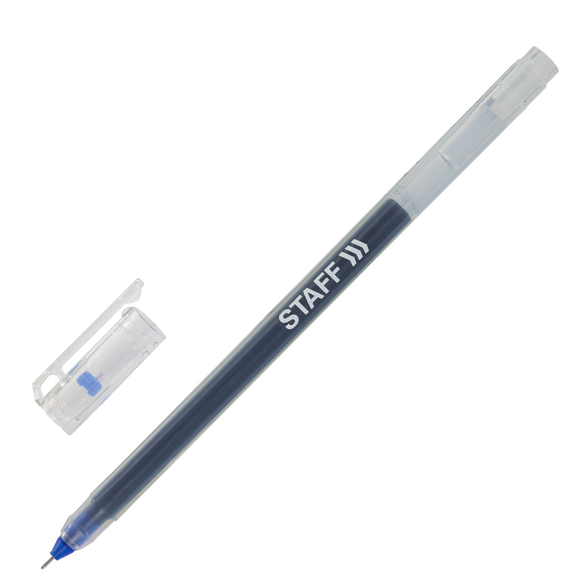Ручка гелевая STAFF EVERYDAY GP-673, длина письма 1000 м, игольчатый узел 0,5 мм, линия письма 0,35 мм, синяя