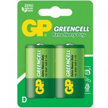 батарейка GP R20 (D) Greencell цена за  2шт/80x10