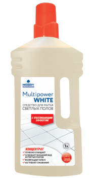 Multipower White средство для мытья светлых полов с отбеливающим эффектом. Концентрат(1:20-1:200), 1л