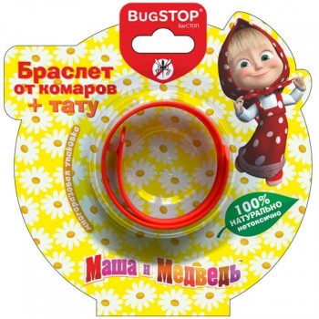 браслет от комаров BugStop детский Маша и Mедведь/30x10