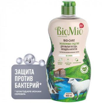
Средство для мытья посуды, овощей и фруктов BIOMIO Bio-Care, без запаха, 450 мл
