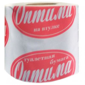 Туалетная бумага Оптима, на втулке, 37 +/- 4 м