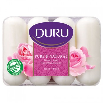 мыло туал Duru Pure Natural Наслаждение/Роза 4*85гр/24