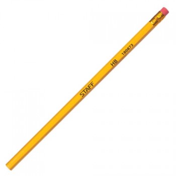 карандаш ч/граф Staff желтый корп/ластик/не заточ тв НВ/Китай/3000x100