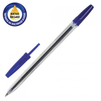 ручка шар син СТАММ Optima прозрачн корпус 0.7мм/Стамм/250x50 К