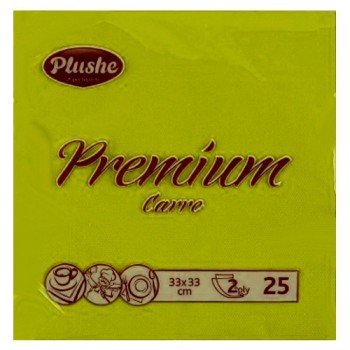 салф бумажн Plushe premium carre intensive 2сл 33*33см 25шт Ассорти зелен/30