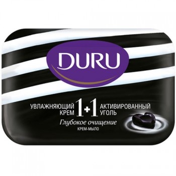 мыло-крем Duru 1+1 Активированный уголь 80гр/EVYAP/24