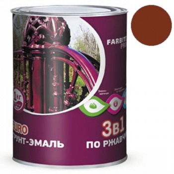 грунт-эмаль FARBITEX Profi по ржавчине 3в1 красно коричневая 2.0кг/6