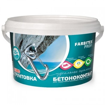грунтовка FARBITEX Profi акриловая бетоноконтакт 3.5кг/6