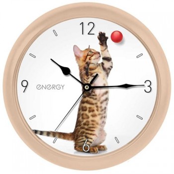 часы Energy ЕС-113 настенные кварц круг кот 25*3.8см/20