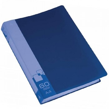 папка -файл 60 карманов Бюро 0.70мм синяя/26