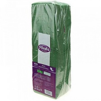 Салфетки бумажные PLUSHE Classic зеленые, 1 слой, 24 х 24 см, 400 шт.