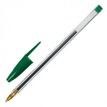 Ручка шариковая STAFF Basic BP-01, зеленая, 1 мм