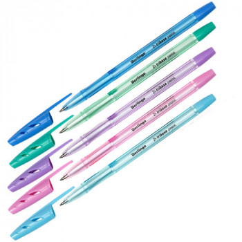 Ручка шариковая BERLINGO Tribase Pastel, 0,7 мм, синяя, корпус ассорти