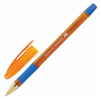 Ручка шариковая масляная BRAUBERG Model-XL ORANGE, 0,7 мм, синяя, с грипом