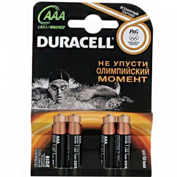 батарейка Duracell Basic  AAA 1.5V LR03 цена за 4шт/48x12