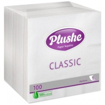 салф бумажн Plushe Classic 1сл 24*24см 100шт белые мт/20