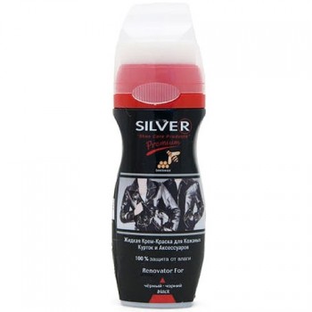 крем-краска SILVER -Premium жидк д/кож курток губка/фл Черный 75мл/48