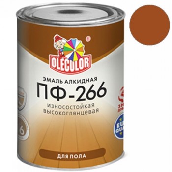 эмаль OLECOLOR ПФ-266 желто коричневая 0.9кг/14