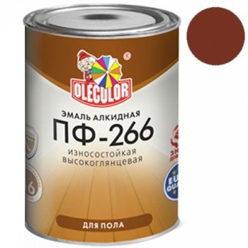 эмаль OLECOLOR ПФ-266 красно коричневая 0.9кг/14